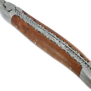 Couteau Laguiole En Aubrac 1 Piece 12cm Manche Bruyere 2 Mitres Double Platines 03