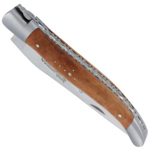 Couteau Laguiole En Aubrac 1 Piece 12cm Manche Bruyere 2 Mitres Double Platines Num2 00