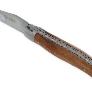 Couteau Laguiole En Aubrac 1 Piece 12cm Manche Bruyere 2 Mitres Double Platines Num2 01