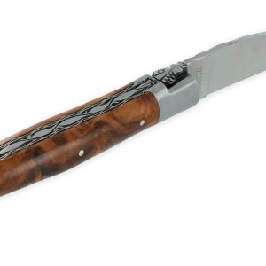 Couteau Laguiole En Aubrac 1 Piece 12cm Manche En Loupe Amboine 2 Mitres Double Platines Num2 02