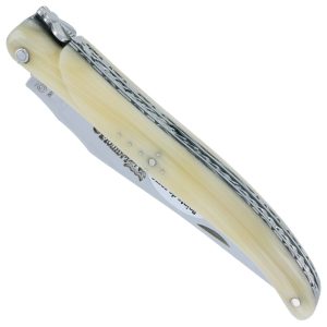 Couteau Laguiole En Aubrac 1 Piece 12cm Manche Pointe De Corne Plein Manche Double Platines Ressort Spirale Num 2 00