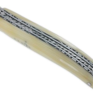 Couteau Laguiole En Aubrac 1 Piece 12cm Manche Pointe De Corne Plein Manche Double Platines Ressort Spirale Num 2 02