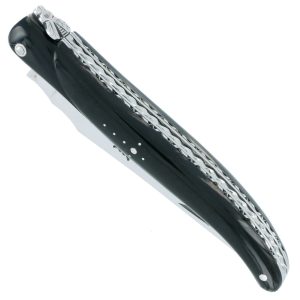 Couteau Laguiole En Aubrac 1 Piece 12cm Plein Manche Buffle Ressort Spiral Finition Brillante Double Platines 00