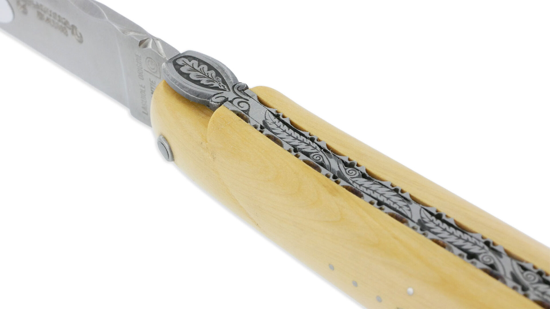 Couteau Laguiole En Aubrac 1 Piece 12cm Plein Manche Buis 02