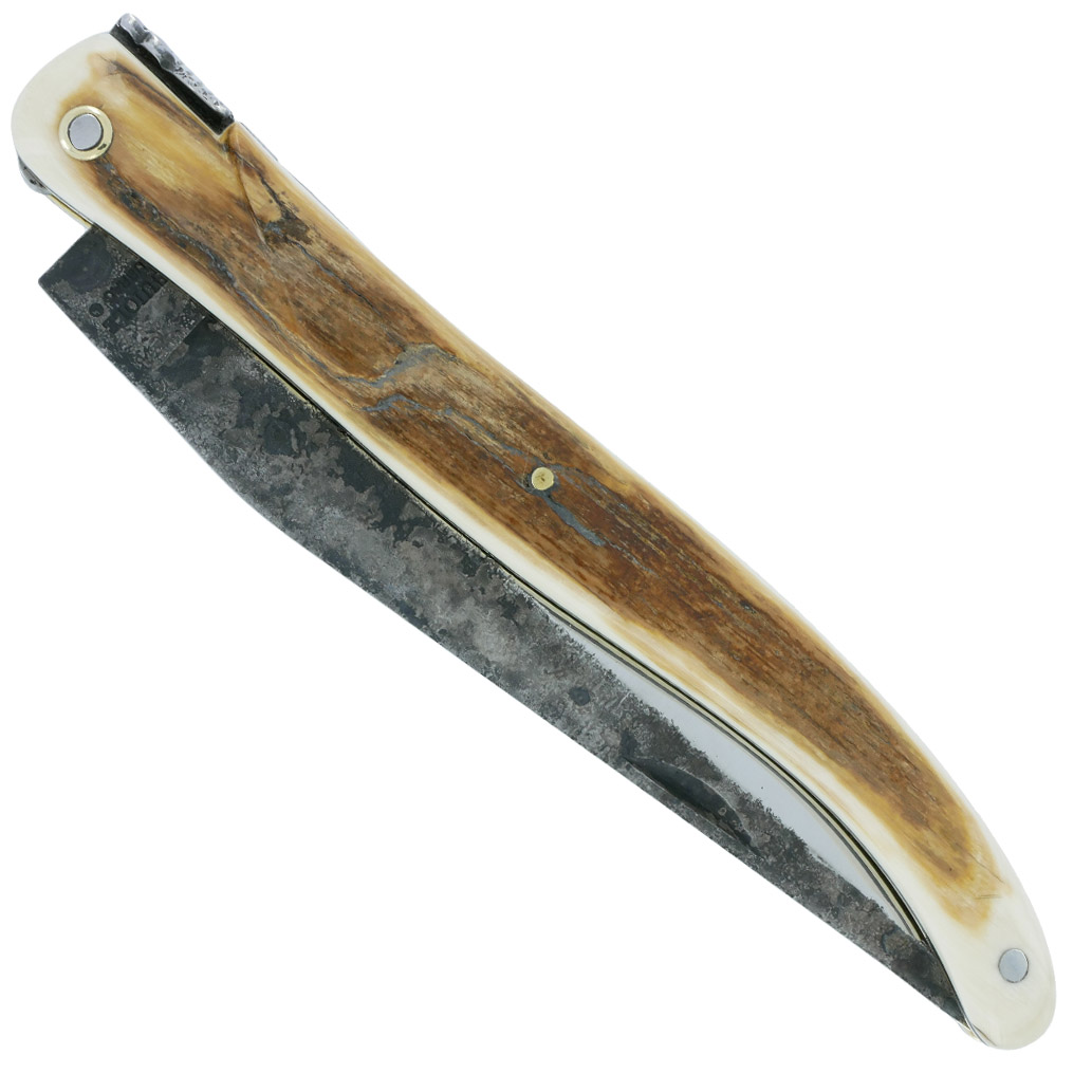 Couteau Laguiole En Aubrac 1 Piece 12cm Plein Manche Croute Divoire De Mammouth Lame Brut De Forge 00