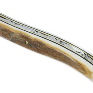 Couteau Laguiole En Aubrac 1 Piece 12cm Plein Manche Croute Divoire De Mammouth Lame Brut De Forge 03