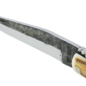 Couteau Laguiole En Aubrac 1 Piece 12cm Plein Manche Croute Divoire De Mammouth Lame Brut De Forge 04