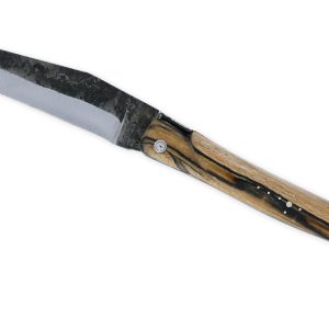 Couteau Laguiole En Aubrac 1 Piece 12cm Plein Manche En Bois Daubrac Platines Perlees Ressort Guilloche Lame Brute De Forge Mouche Prestige N 12 01