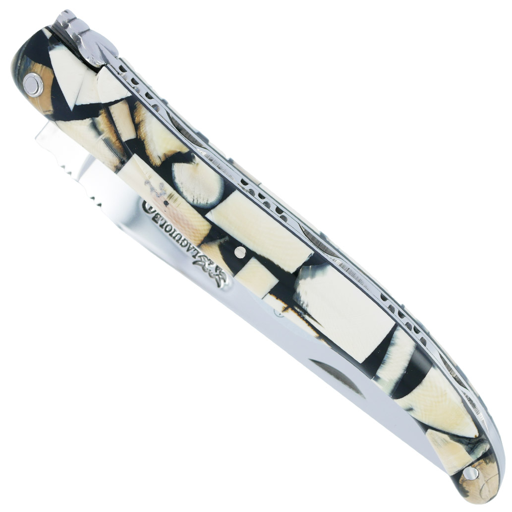 Couteau Laguiole En Aubrac 1 Piece 12cm Plein Manche Nougatine Mammouth 00