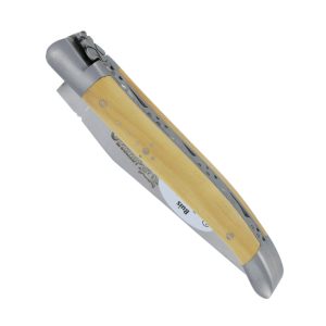 Couteau Laguiole En Aubrac 1 Piece Buis 2 Mitres Inox Brosse 10cm 00