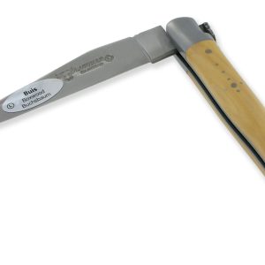 Couteau Laguiole En Aubrac 1 Piece Buis 2 Mitres Inox Brosse 10cm 03