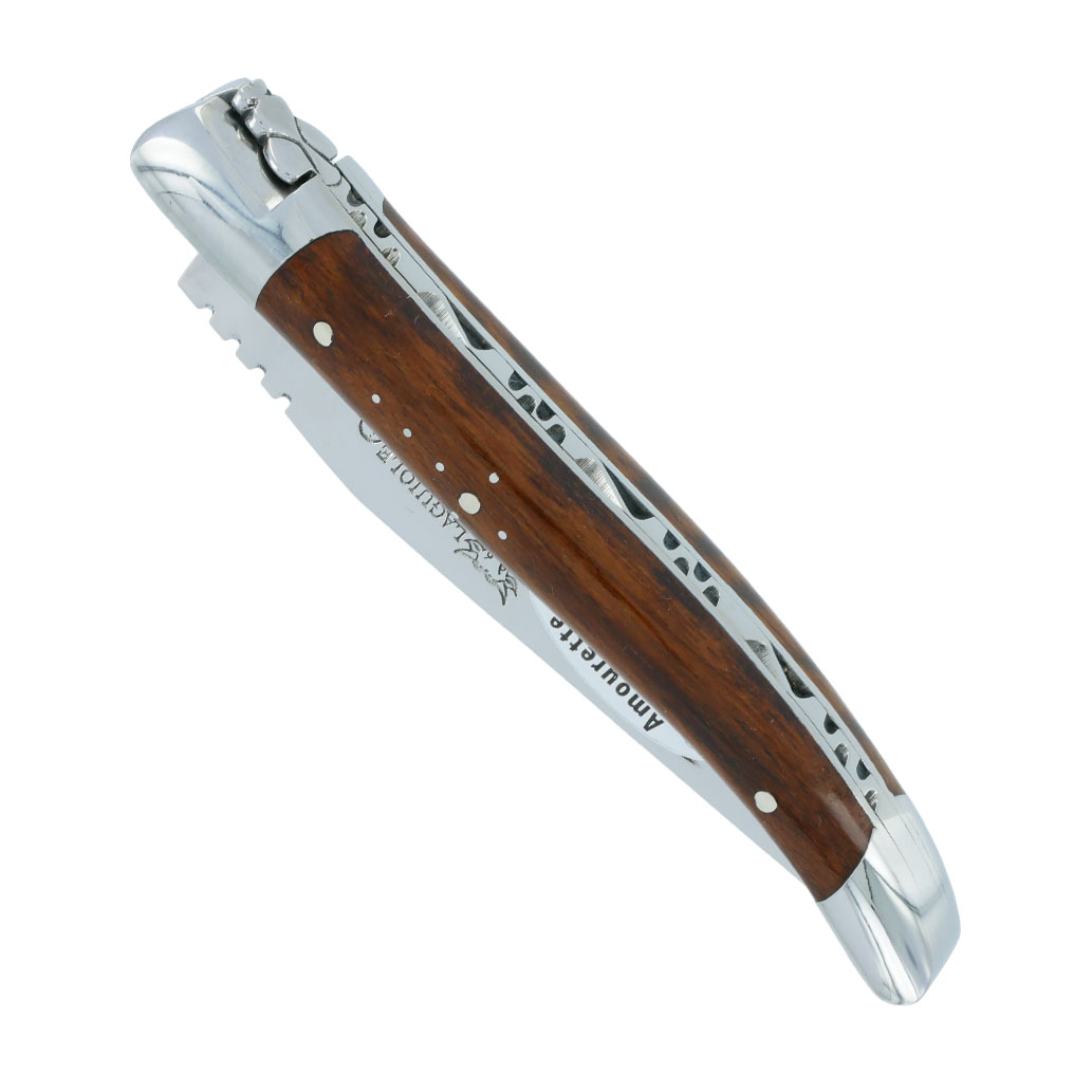 Couteau Laguiole En Aubrac 1 Piece Manche Amourette 2 Mitres Inox Brillant 10cm 00