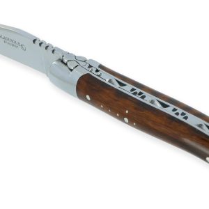 Couteau Laguiole En Aubrac 1 Piece Manche Amourette 2 Mitres Inox Brillant 10cm 01