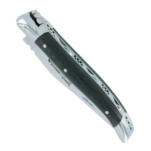 Couteau Laguiole En Aubrac 1 Piece Manche Carbone 2 Mitres Inox Brillant 10cm 00