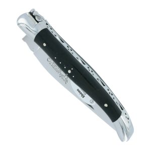 Couteau Laguiole En Aubrac 1 Piece Manche Ebene 2 Mitres Inox Brillant 10cm 00