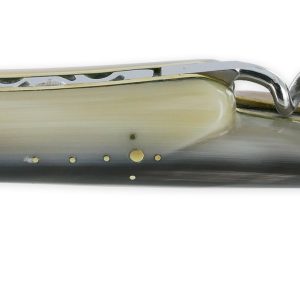 Couteau Laguiole En Aubrac 2 Pieces 12 Cm Plein Manche Pointe De Corne Avec Tire Bouchon Platines Et Rivets Laiton 01
