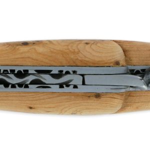 Couteau Laguiole En Aubrac 2 Pieces 12cm Avec Tire Bouchon Manche Genevrier 2 Mitres Inox Brosse Double Platines 02