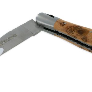 Couteau Laguiole En Aubrac 2 Pieces 12cm Avec Tire Bouchon Manche Genevrier 2 Mitres Inox Brosse Double Platines 04