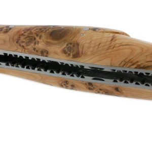 Couteau Laguiole En Aubrac 2 Pieces 12cm Avec Tire Bouchon Manche Genevrier 2 Mitres Inox Brosse Double Platines 05