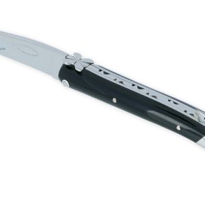 Couteau Laguiole En Aubrac Aubracien 1 Piece 12 Cm Buffle 1 Mitre Inox Brillant Mouche Fleur De Aubrac 01