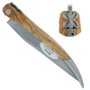 Couteau Laguiole En Aubrac Aubracien 1 Piece 12 Cm Olivier 1 Mitre Inox Brosse Mouche Fleur De Aubrac 00