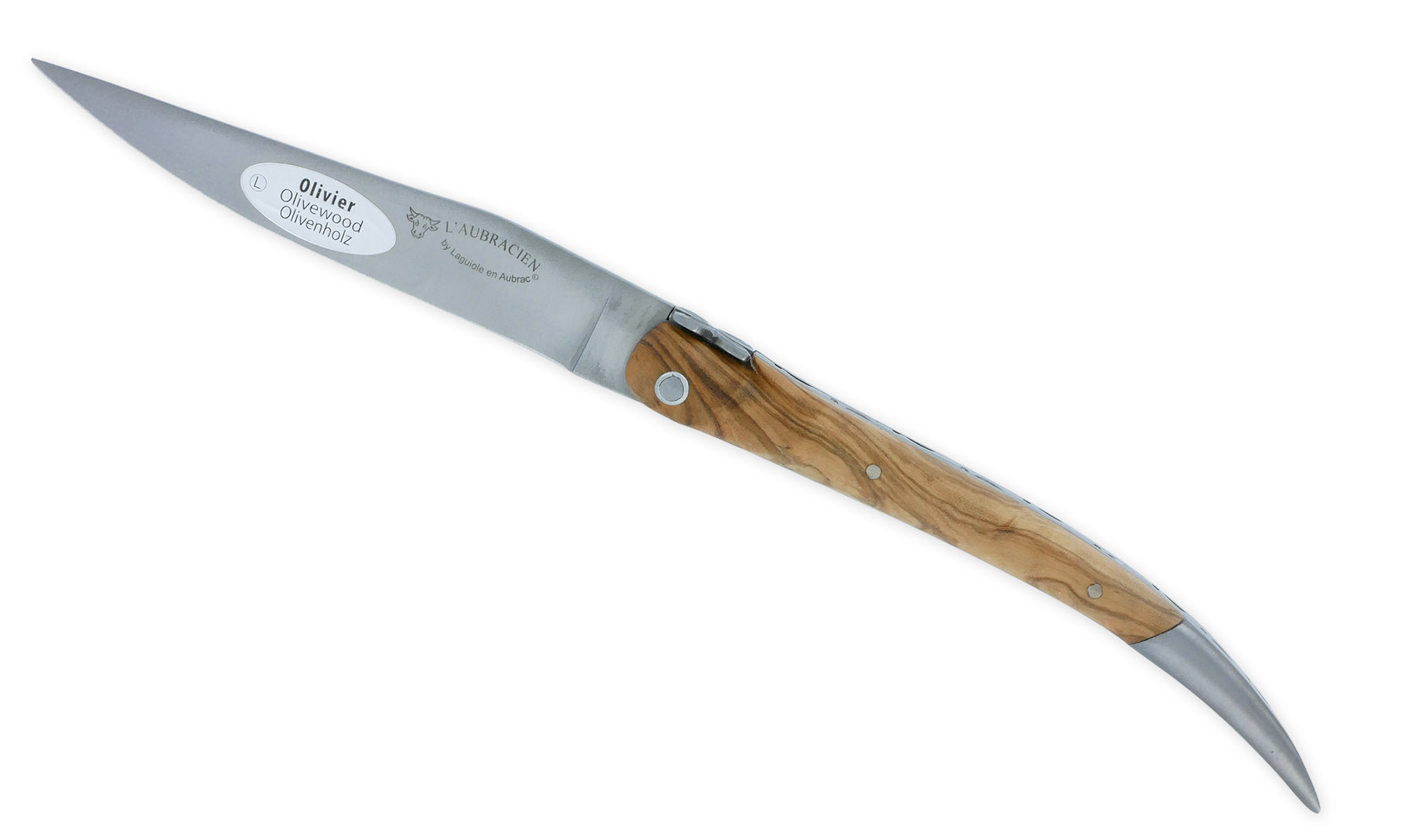 Couteau Laguiole En Aubrac Aubracien 1 Piece 12 Cm Olivier 1 Mitre Inox Brosse Mouche Fleur De Aubrac 01
