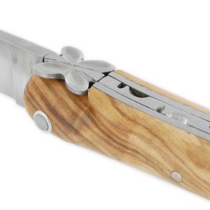 Couteau Laguiole En Aubrac Aubracien 1 Piece 12 Cm Olivier 1 Mitre Inox Brosse Mouche Fleur De Aubrac 03