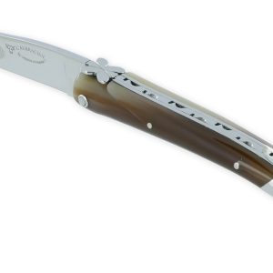 Couteau Laguiole En Aubrac Aubracien 1 Piece 12 Cm Pointe De Corne 1 Mitre Inox Brillant Mouche Fleur De Aubrac 02