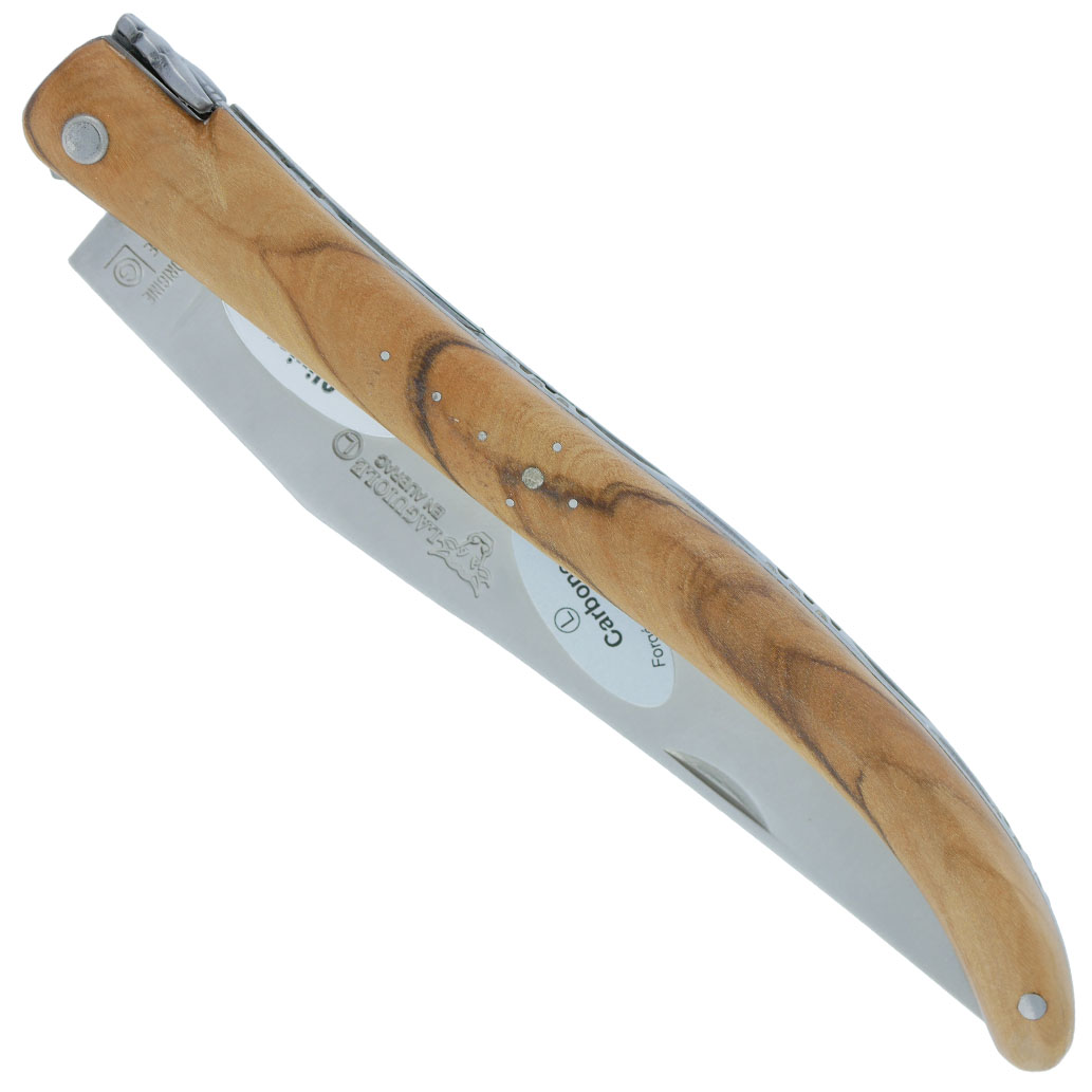 Couteau Laguiole En Aubrac Autrefois 1 Piece 14 Cm Olivier Plein Manche Lame Sandvik Brillante 00