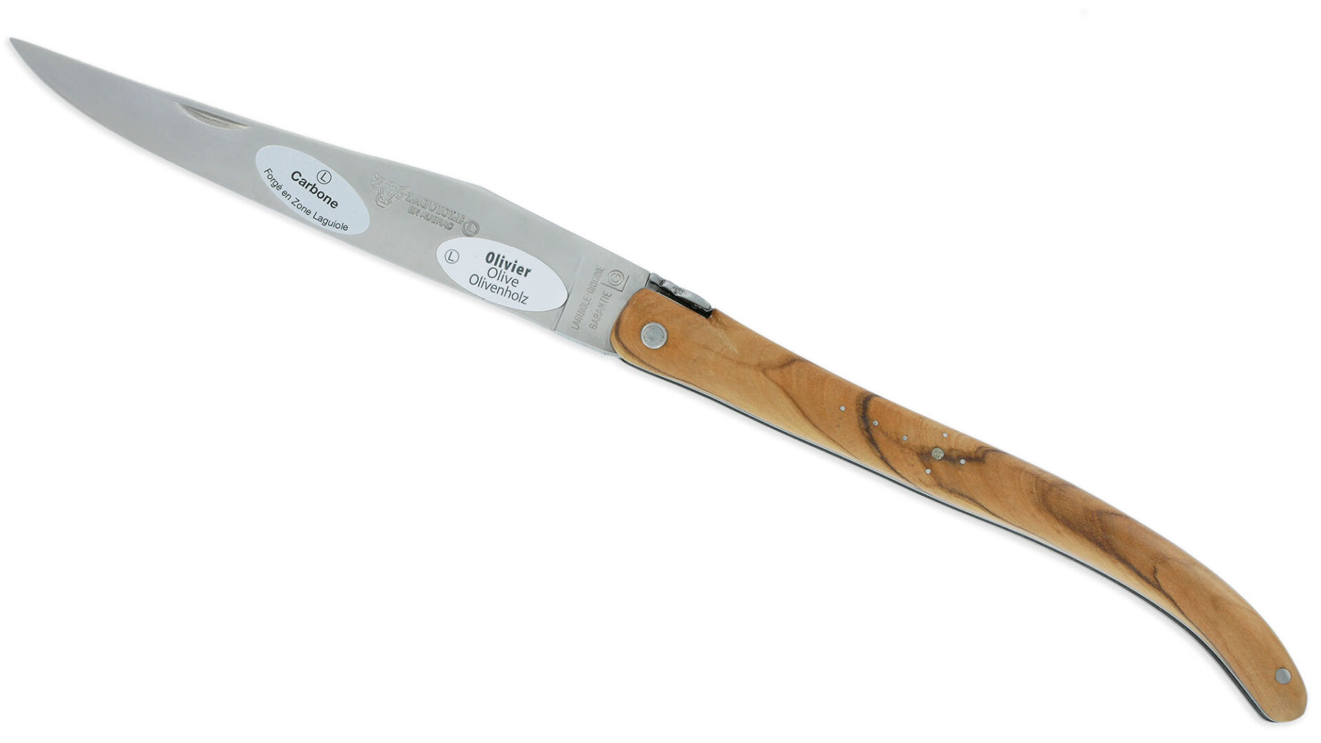 Couteau Laguiole En Aubrac Autrefois 1 Piece 14 Cm Olivier Plein Manche Lame Sandvik Brillante 01