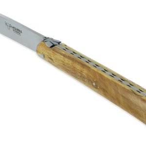 Couteau Laguiole En Aubrac Droit 1 Piece 13 Cm Bois Aubrac Plein Manche Lame Inox Brosse 01