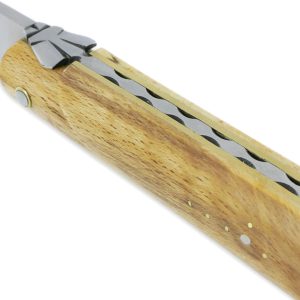 Couteau Laguiole En Aubrac Droit 1 Piece 13 Cm Bois Aubrac Plein Manche Lame Inox Brosse 03