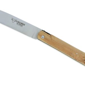 Couteau Laguiole En Aubrac Droit 1 Piece 13 Cm Genevrier Plein Manche Lame Inox Brosse 02