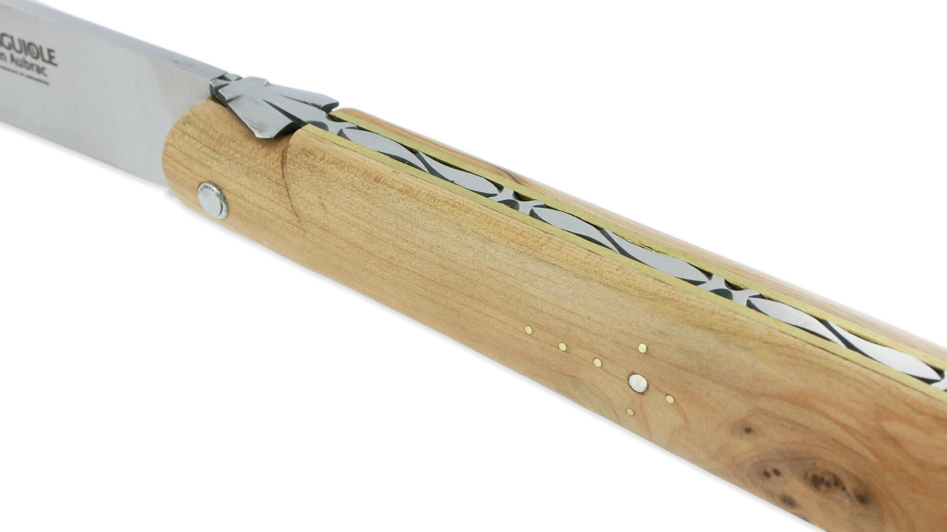 Couteau Laguiole En Aubrac Droit 1 Piece 13 Cm Genevrier Plein Manche Lame Inox Brosse 03