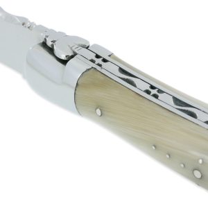 Couteau Laguiole En Aubrac Grande Taille 1 Piece 13 Cm Manche En Pointe De Corne 2 Mitres Inox Brillant 02