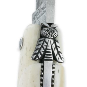 Couteau Laguiole En Aubrac Le Perle 1 Piece 12cm Plein Manche Os Platines Perlees Ressort Guilloche Lame Damas Balbach Mouche Prestige N12 05