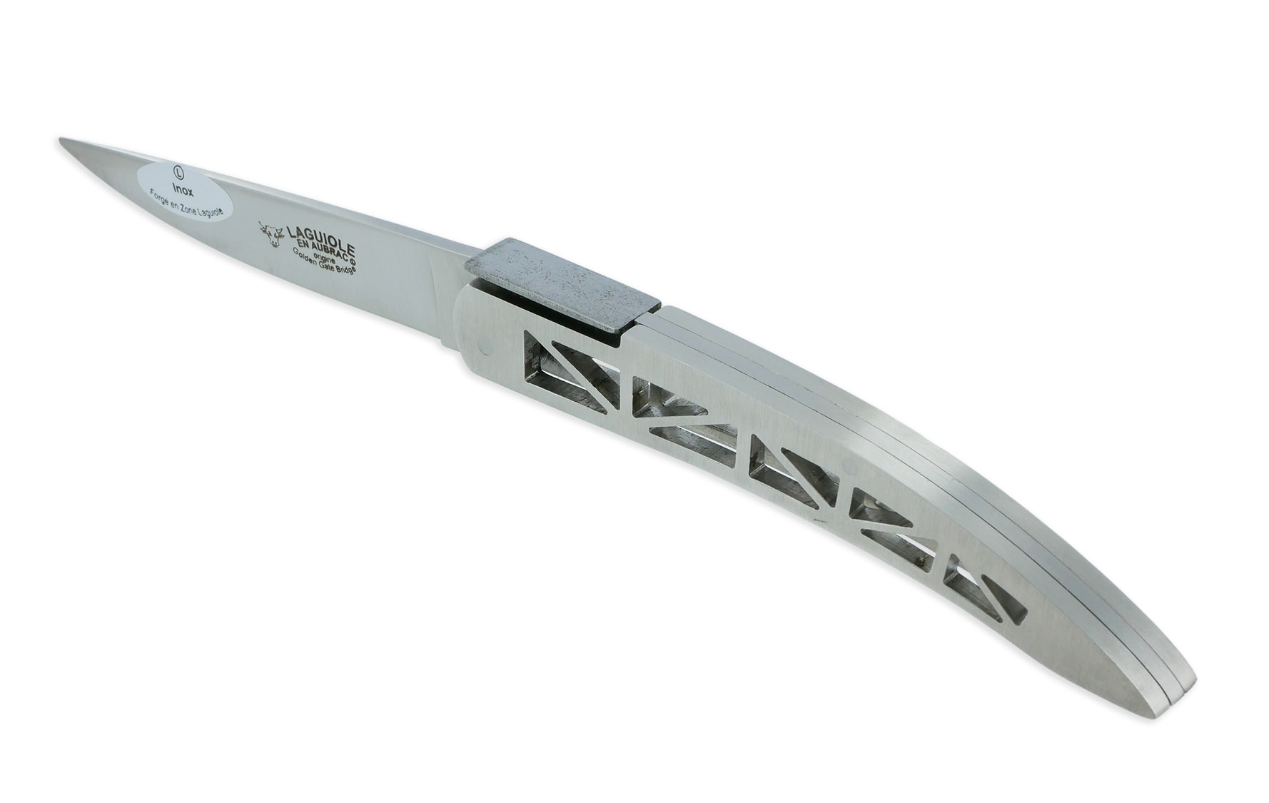 Couteau Laguiole En Aubrac Origine Golden Gate Inox Brosse San Francisco Collection 01
