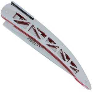 Couteau Laguiole En Aubrac Origine Golden Gate Plein Manche 12cm Rouge Et Poli Mirroir 00