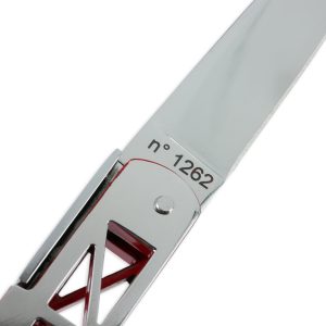 Couteau Laguiole En Aubrac Origine Golden Gate Plein Manche 12cm Rouge Et Poli Mirroir 04