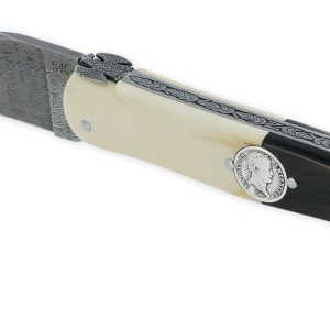 Couteau Laguiole Prestige Createur 1 Piece 15 Cm Incrustation Monnaie Napoleon 02