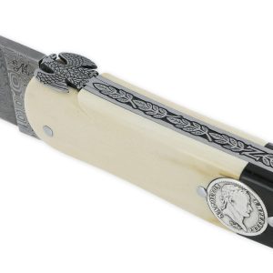 Couteau Laguiole Prestige Createur 1 Piece 15 Cm Incrustation Monnaie Napoleon 03