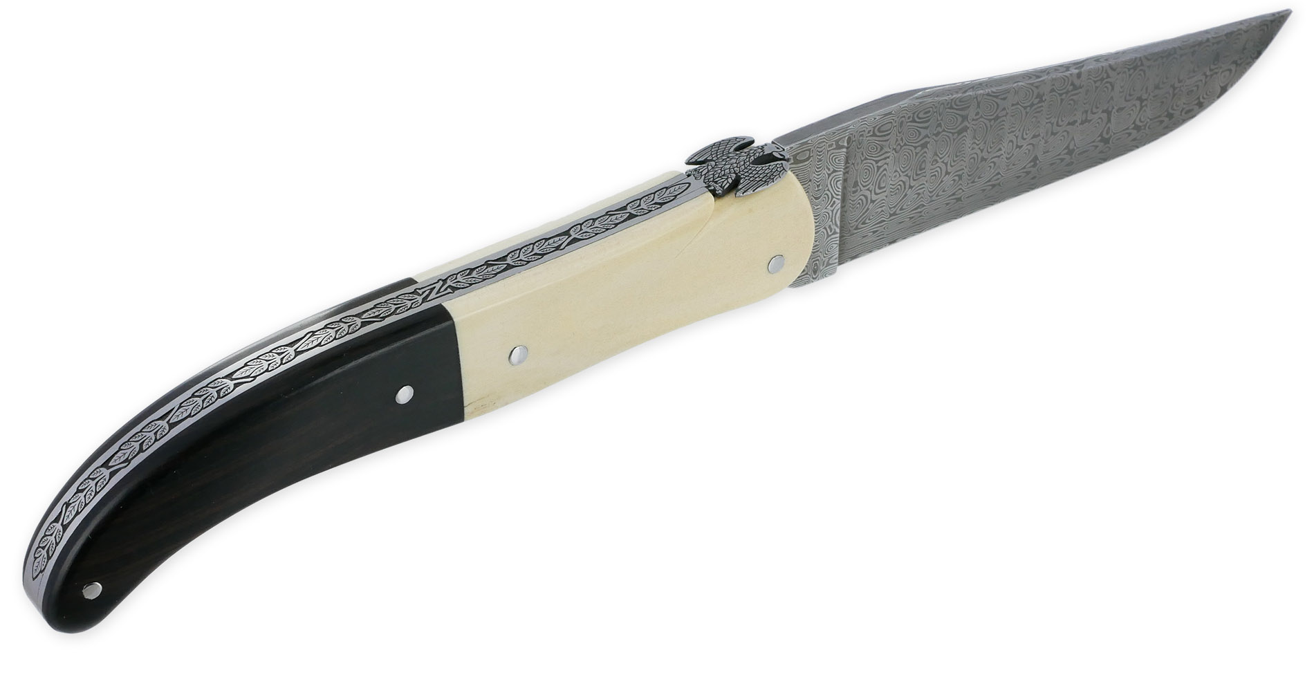 Couteau Laguiole Prestige Createur 1 Piece 15 Cm Incrustation Monnaie Napoleon 06