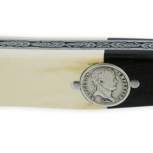 Couteau Laguiole Prestige Createur 1 Piece 15 Cm Incrustation Monnaie Napoleon 08