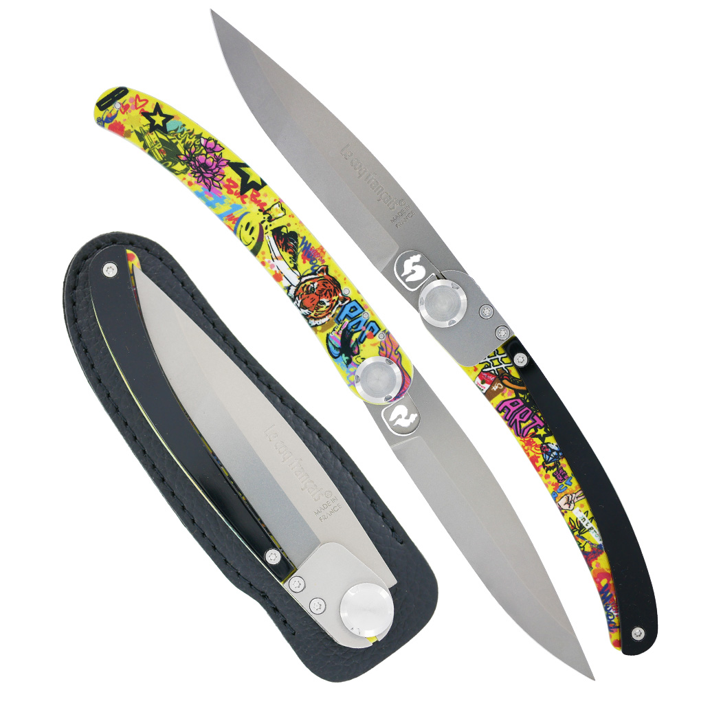 Couteau Le Coq Francais Pop Art Par Bur Artist Modele Pop Art Jaune 00