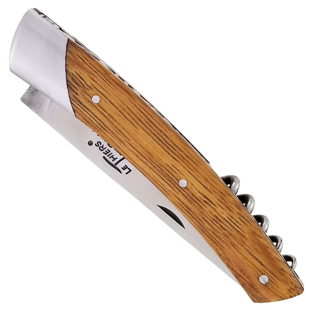 Couteau Le Thiers Chambriard Compagnon Grand Cru Manche En Vieux Chene Avec Tire Bouchon 12cm 00