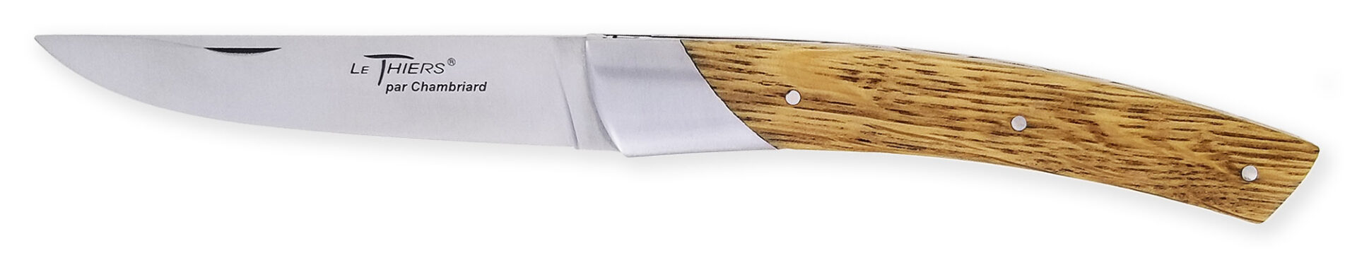 Couteau Le Thiers Chambriard Compagnon Manche En Vieux Chene 12cm 01