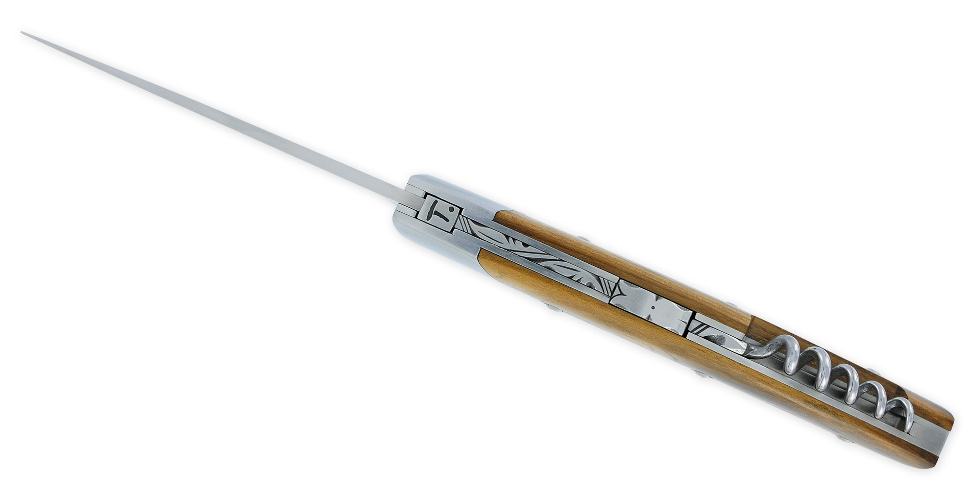 Couteau Le Thiers Chambriard Trappeur Grand Cru Manche En Pistachier Avec Tire Bouchon 12cm 02