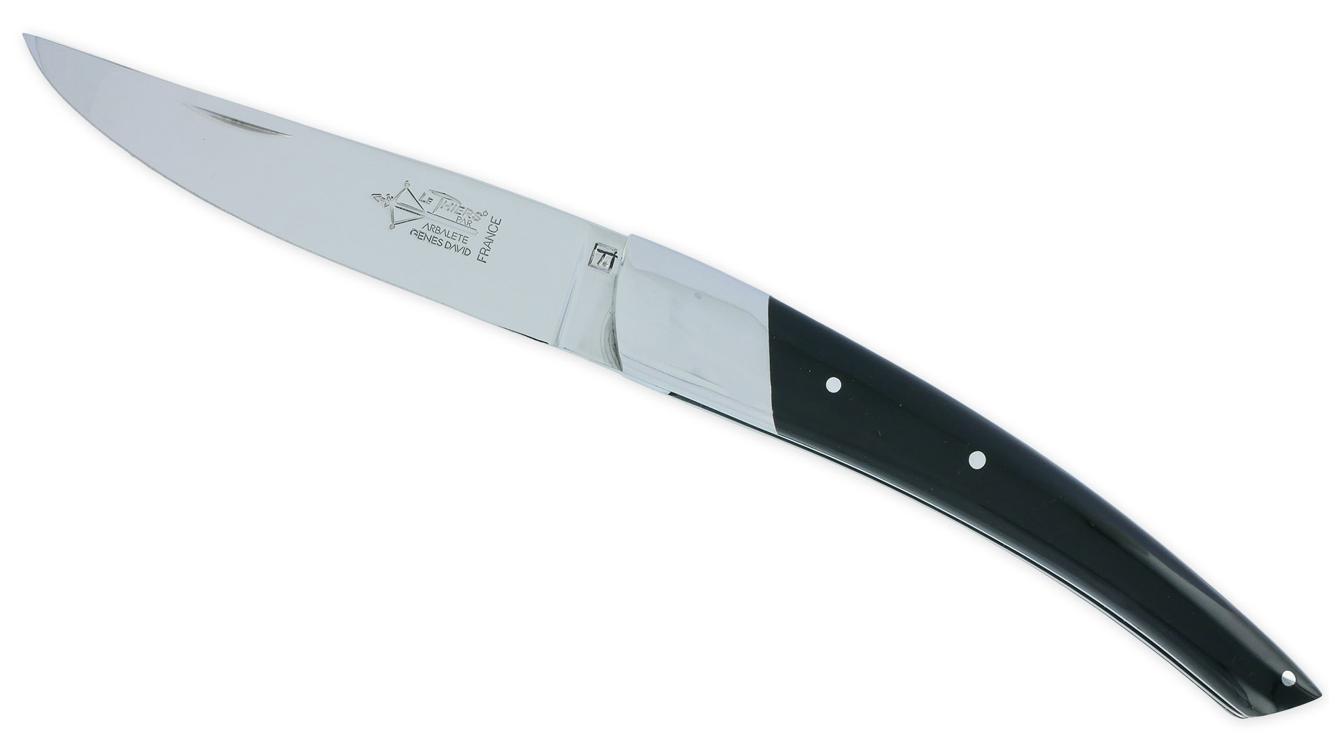 Couteau Le Thiers Laguiole Arbalete Buffle 1 Mitre 12 Cm Finition Brillante 02