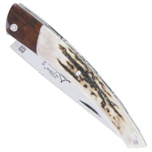 Couteau Le Thiers Laguiole Arbalete Double Platines Manche Cerf Mitre Amourette 00