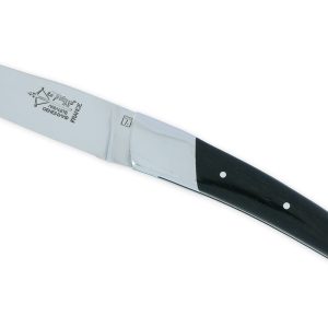 Couteau Le Thiers Laguiole Arbalete Manche Ebene Ressort Guilloche 1 Mitre 12 Cm Finition Brillante 01